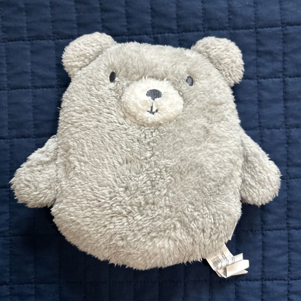 Dreamgro Gray Bear Plush Stuffed Animal Lovey Soft Toy Flat Teddy 8”